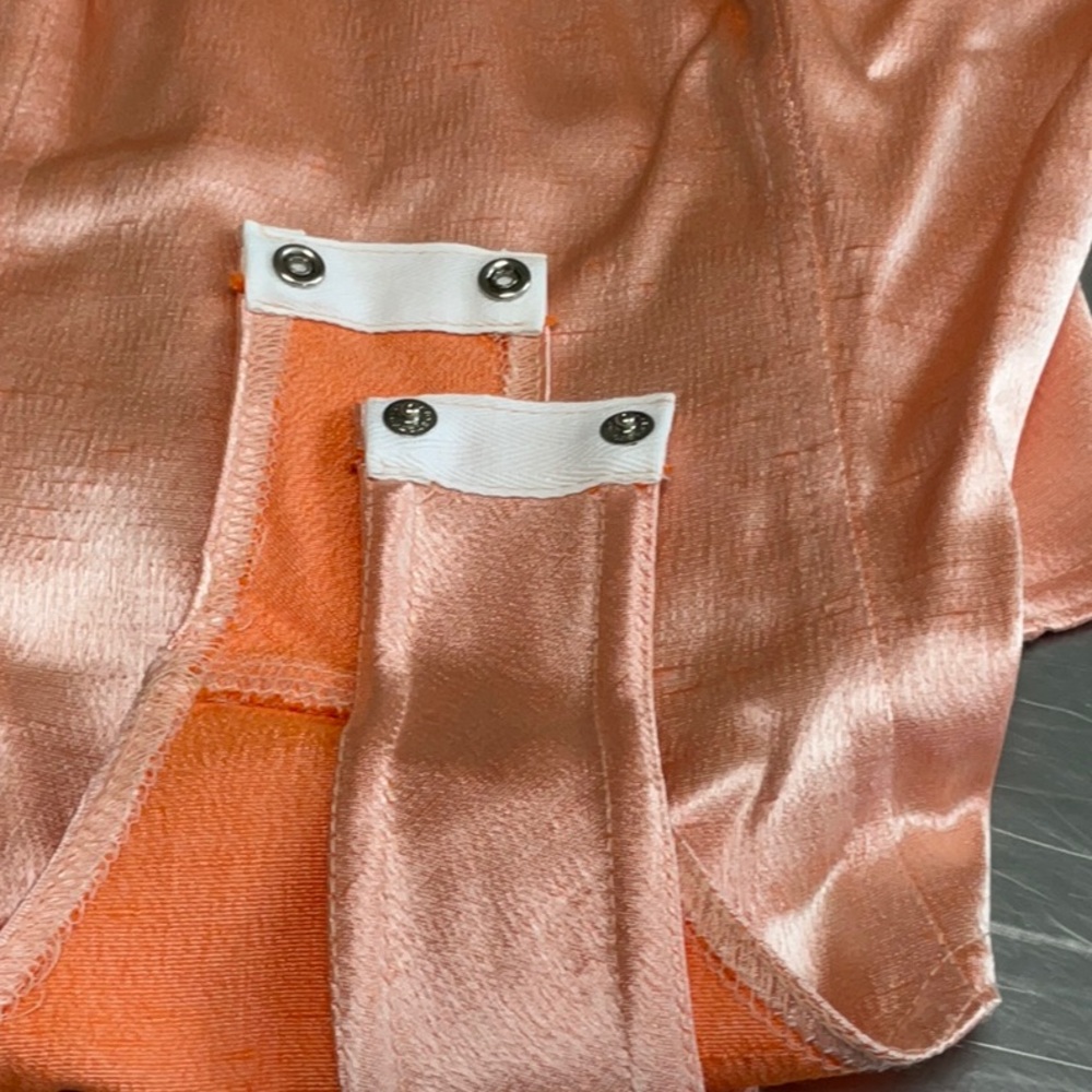 Vintage Massconi Women's Peach Satin Jacket & Bodysuit Set - Picture 5 of 13